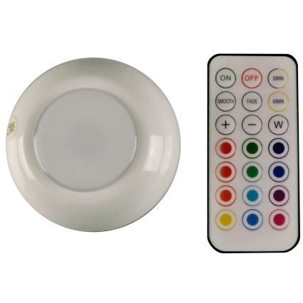 LED RGBW dæmpbart møbelbelysning LED/0,5W/4,5V 3xAAA hvid + fjernbetjening