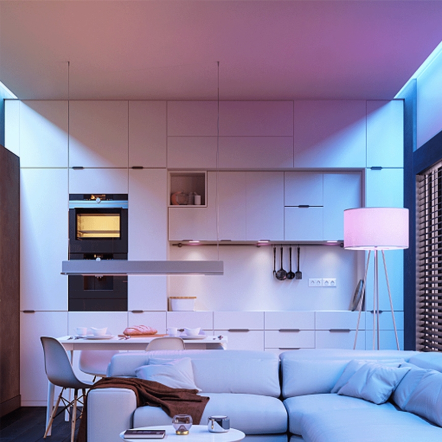 LED RGBW-pære C37 E14/4,8W/230V 3000 K + fjernbetjening - Aigostar