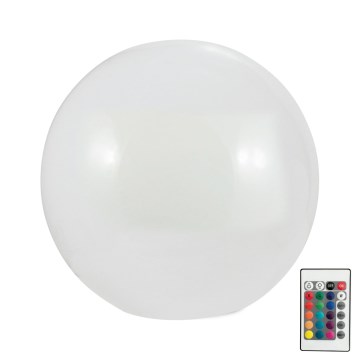 LED RGBW Solcellelampe BALL LED/1,2V diameter 30 cm IP65 + fjernbetjening