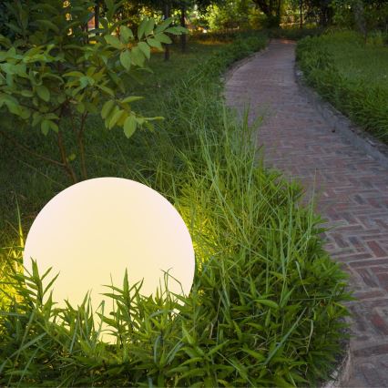 LED RGBW Solcellelampe BALL LED/3,2V 500 mAh Ø 30 cm IP65 + fjernbetjening