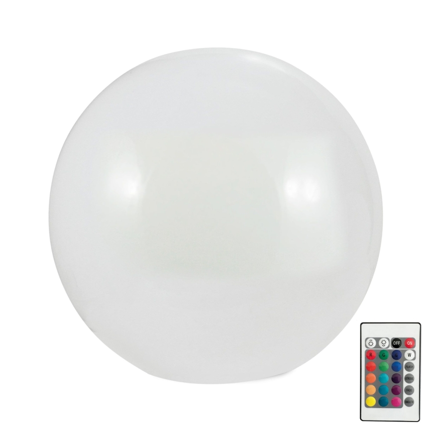 LED RGBW Solcellelampe BALL LED/3,2V 500 mAh Ø 30 cm IP65 + fjernbetjening