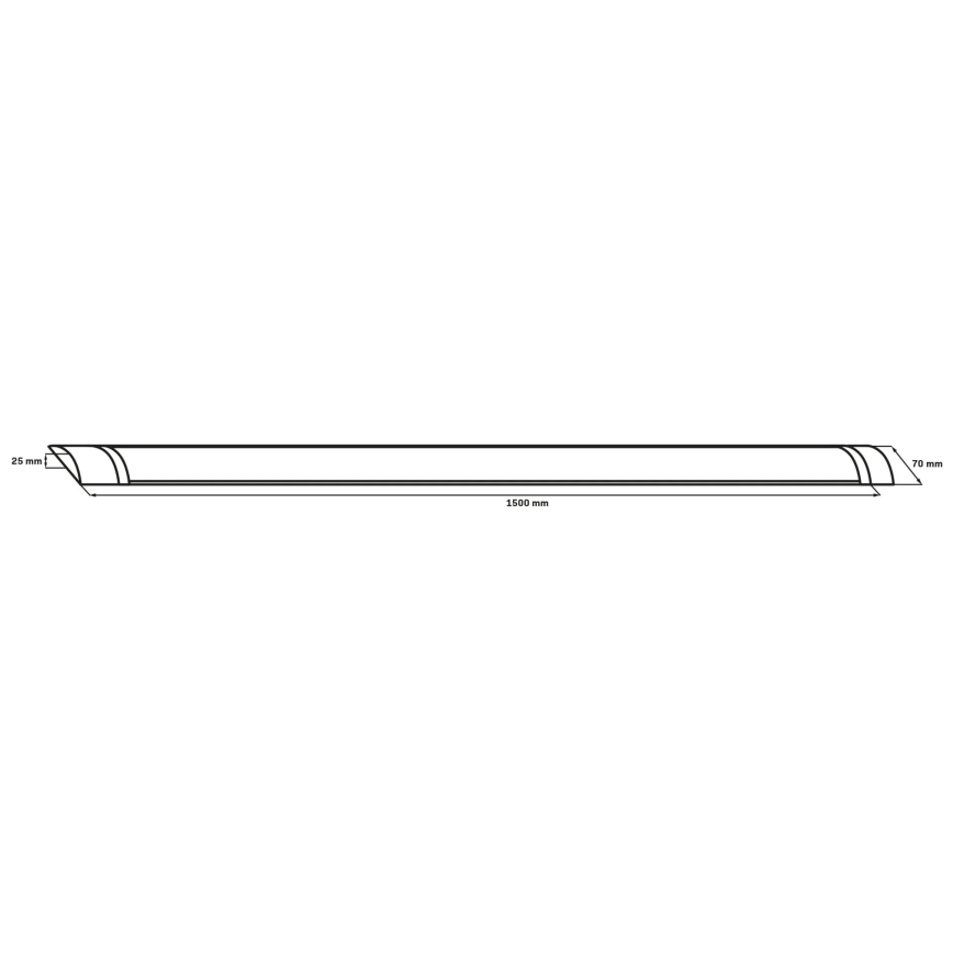 LED-rørarmatur LED/50W/230V 4000K 150 cm sort