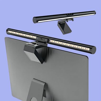 LED skærmbelysning m. touch-funktion dæmpbar LED/5W/5V 3000-6000K 42 cm sort