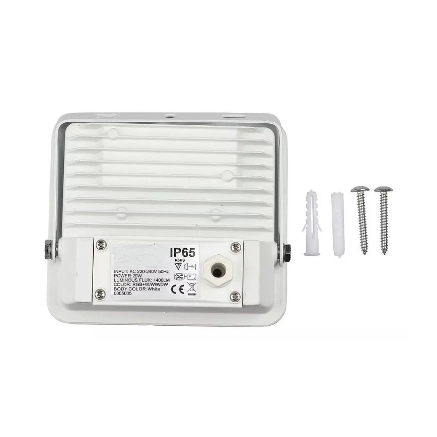 LED smart-projektør dæmpbar RGB-farver LED/20W/230V IP65 hvid