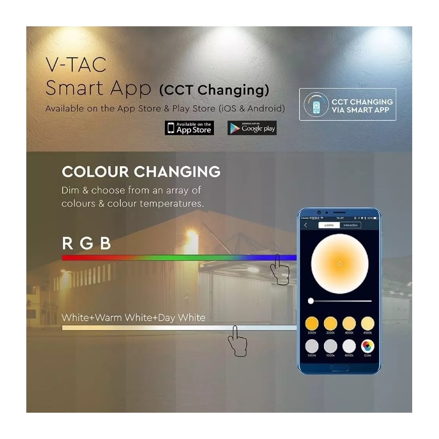 LED smart-projektør dæmpbar RGB-farver LED/20W/230V IP65 hvid