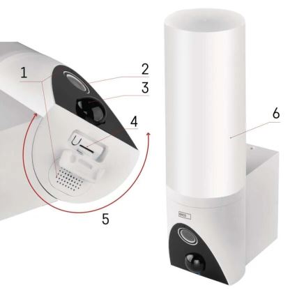 LED Smart udendørskamera med lys GoSmart LED/12W/230V IP65 Wi-Fi Tuya hvid