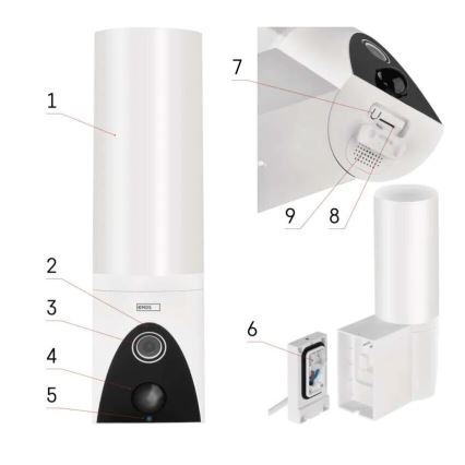 LED Smart udendørskamera med lys GoSmart LED/12W/230V IP65 Wi-Fi Tuya hvid