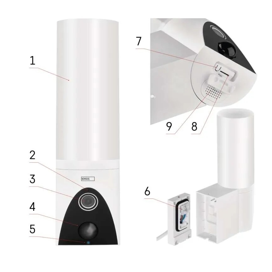 LED Smart udendørskamera med lys GoSmart LED/12W/230V IP65 Wi-Fi Tuya hvid