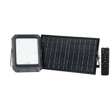 LED Solar projektør LED/15W/3,7V IP65 4000K sort + fjernbetjening