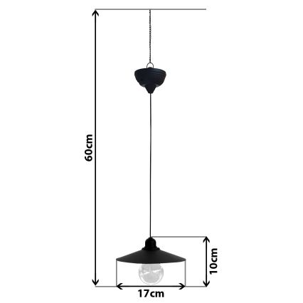 LED solarlampe på snor DINA 1,2V 200 mAh IP44