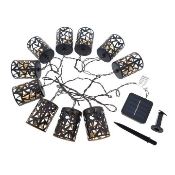 LED Solarlampekæde 10xE12/3,65m 600 mAh IP44 varm hvid