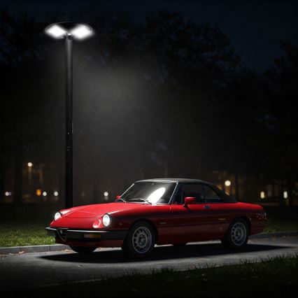 Dæmpbar LED solcelledrevet gadelampe med sensor LED/15W/6V 11000 mAh 6500K IP65 sort + fjernbetjening