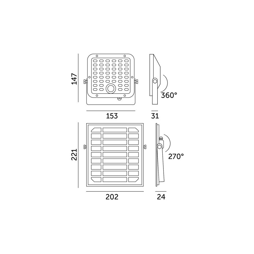 Dæmpbar LED-solcelleprojektør med sensor LED/10W/3,7V 3000/4000K IP65 3600 mAh + fjernbetjening