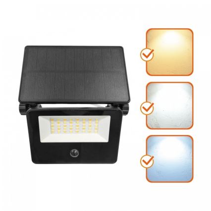 LED solcellereflektor med sensor NCS G2 LED/20W/3,7V 3000/4000/6500K IP54 2600 mAh