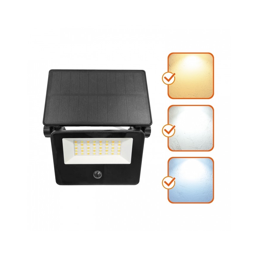 LED solcellereflektor med sensor NCS G2 LED/20W/3,7V 3000/4000/6500K IP54 2600 mAh