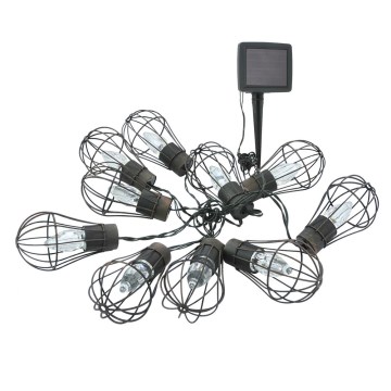 LED Solcelle udendørs kæde 10xLED/1,2V 300 mAh 3,8 m IP44