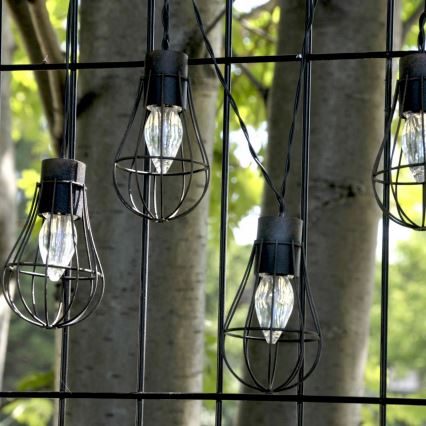 LED Solcelle udendørs kæde 10xLED/1,2V 300 mAh 3,8 m IP44