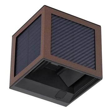 LED solcelle-vægarmatur med sensor LED/9W/3,7V 3000/4000/6000K IP65 2600 mAh brun