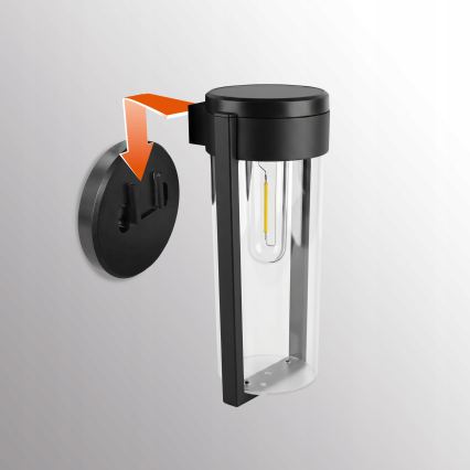 LED solcelle væglampe LED/1W/3,7V 500 mAh IP65 sort