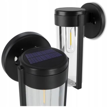LED solcelle væglampe LED/1W/3,7V 500 mAh IP65 sort