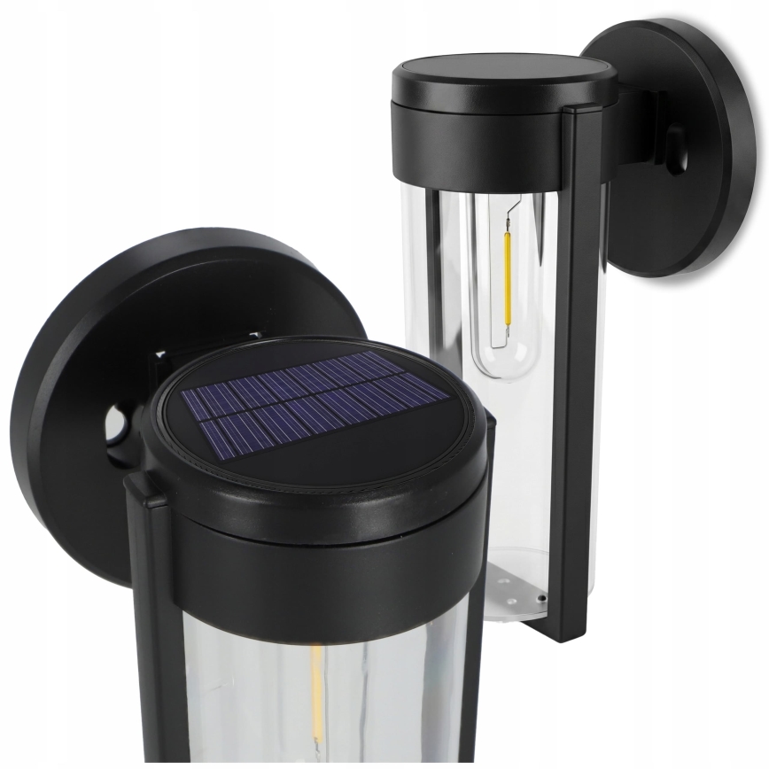 LED solcelle væglampe LED/1W/3,7V 500 mAh IP65 sort