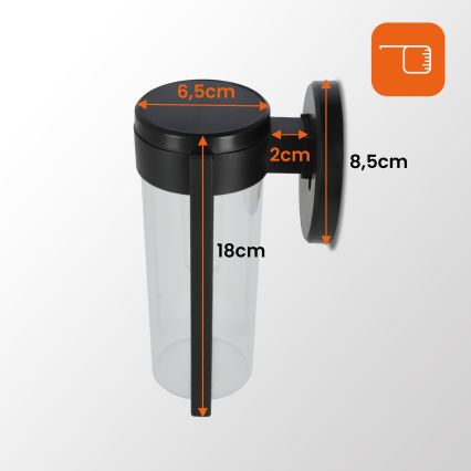 LED solcelle væglampe LED/1W/3,7V 500 mAh IP65 sort