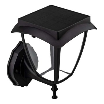 LED solcelle væglampe LED/2W/3,7V 3000/6000K IP65 2200 mAh sort