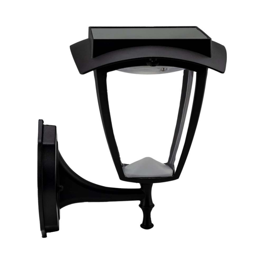 LED solcelle væglampe LED/2W/3,7V 3000/6000K IP65 2200 mAh sort