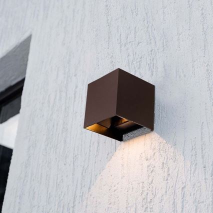 LED solcelle væglampe med sensor LED/9W/3,7V 3000/4000/5000K 2600 mAh IP65 brun
