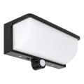 LED solcelle væglampe med bevægelses- og skumringssensor LED/3W/3,7V IP54 1500 mAh sort