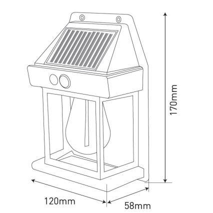 LED Solcelle væglampe med sensor LANTER LED/1W/3,7V 1200 mAh IP44 hvid