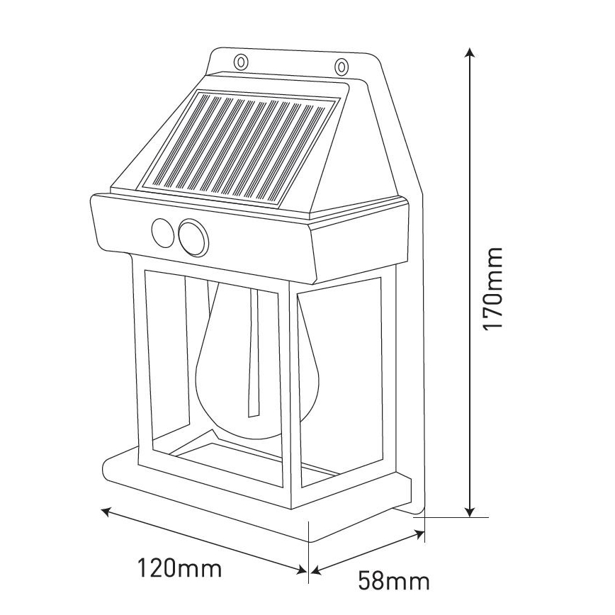 LED Solcelle væglampe med sensor LANTER LED/1W/3,7V 1200 mAh IP44 hvid