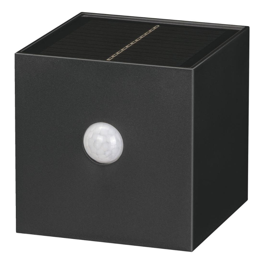 LED solcelle væglampe med sensor LED/1W/3,7V 1200 mAh IP44 sort