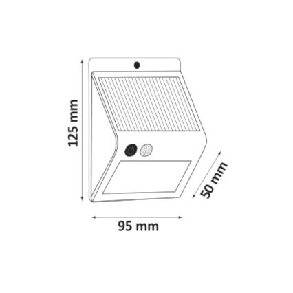LED solcelle væglampe med sensor LED/2,2W/3,7V 2200 mAh IP44