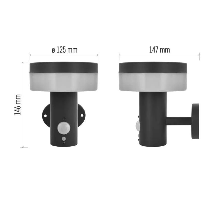 LED solcelle væglampe med sensor LED/2W/3,7V 1200 mAh IP44