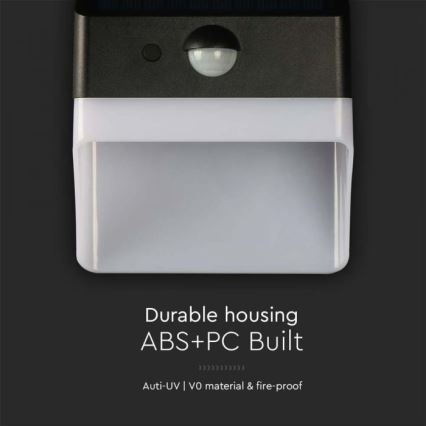 LED solcelle væglampe med sensor LED/2W/3,7V 4000K IP65 1200 mAh
