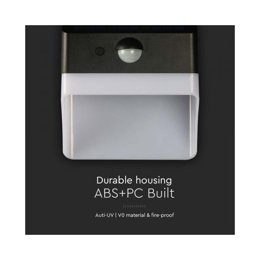 LED solcelle væglampe med sensor LED/2W/3,7V 4000K IP65 1200 mAh
