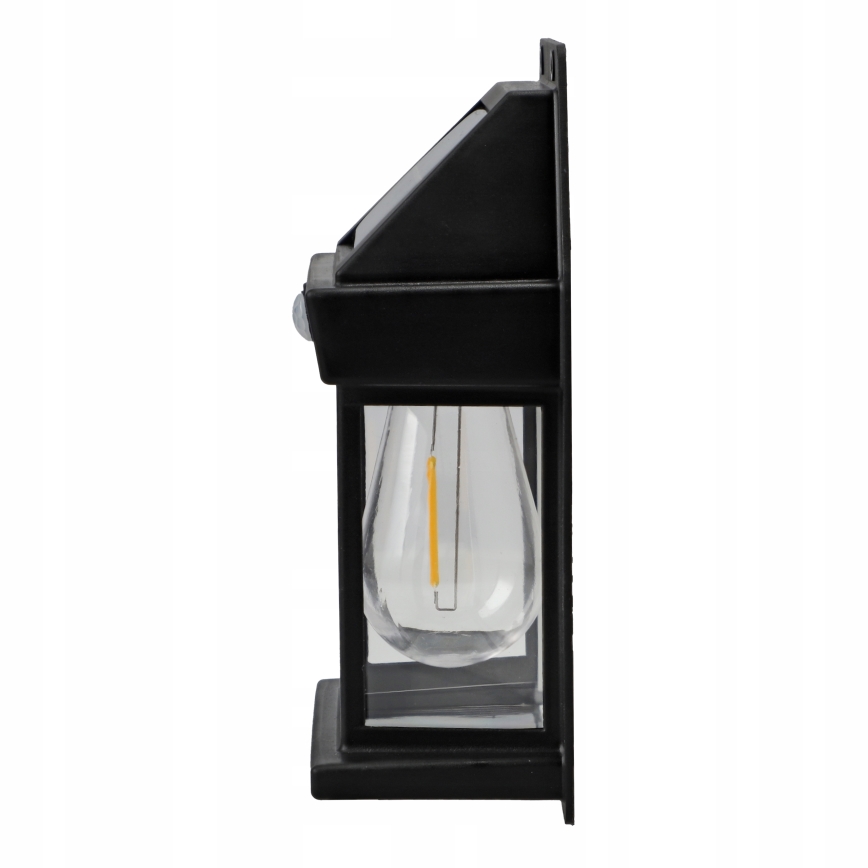 LED solcelle-væglampe med sensor LED/3,7 V 600 mAh IP44 sort