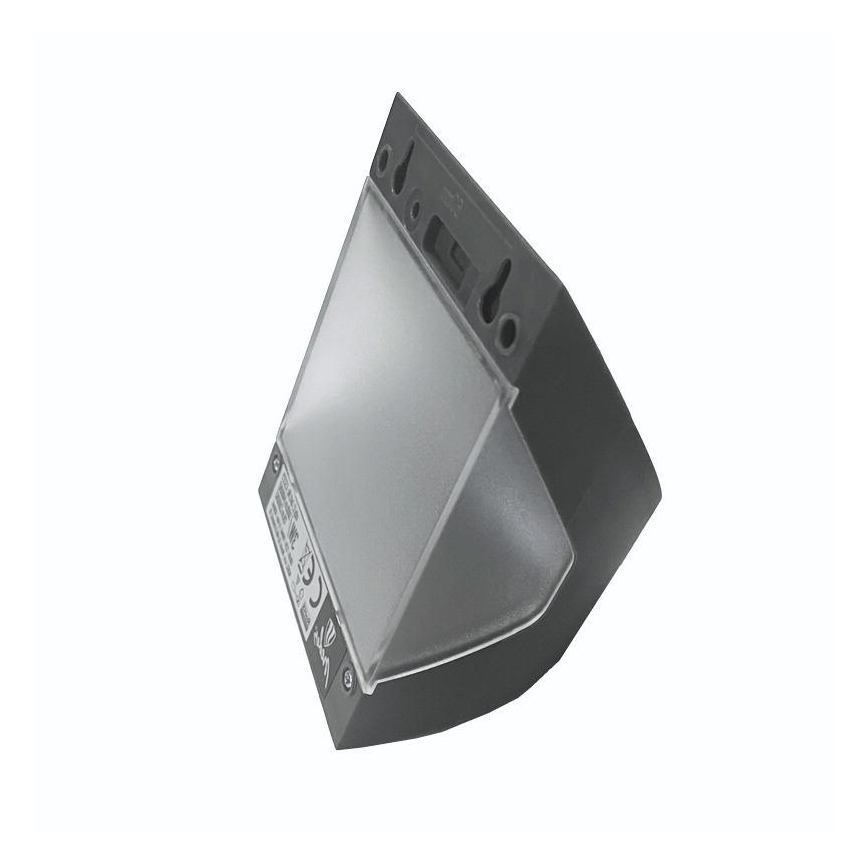 Solcelledrevet LED-væglampe med sensor, 3W/3,7V, 3000/4000K, 1200 mAh, IP54, antracit