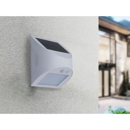 LED solcelledrevet væglampe med sensor LED/3W/3,7V 3000/4000K 1200 mAh IP54 hvid