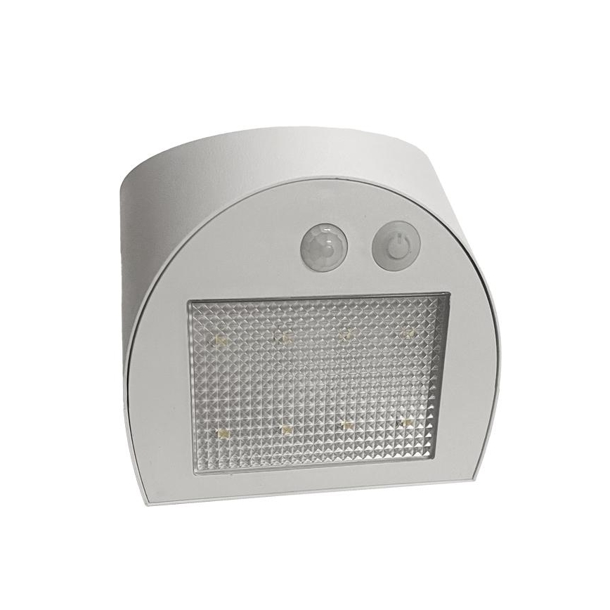 LED solcelledrevet væglampe med sensor LED/3W/3,7V 3000/4000K 1200 mAh IP54 hvid