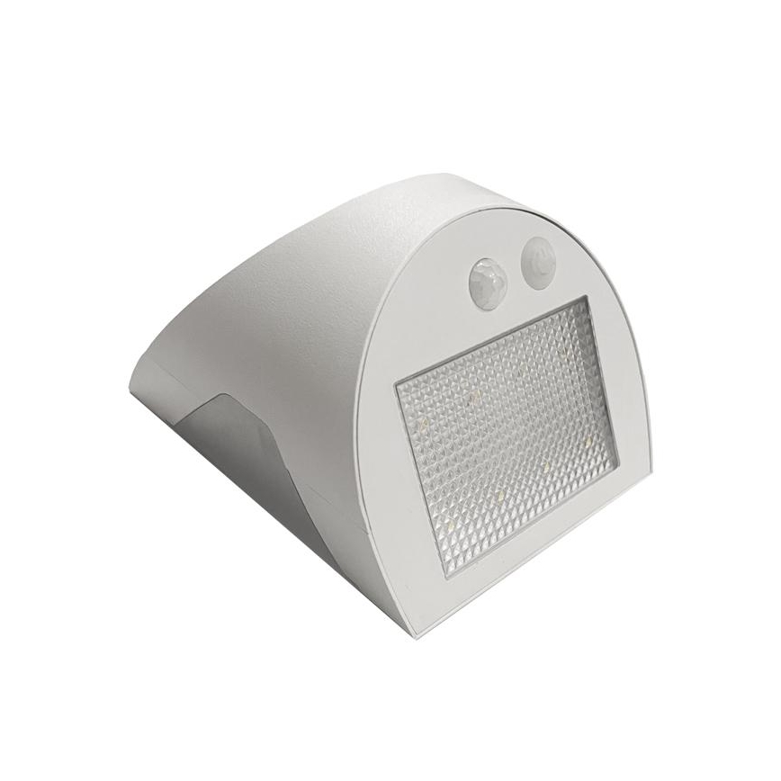 LED solcelledrevet væglampe med sensor LED/3W/3,7V 3000/4000K 1200 mAh IP54 hvid