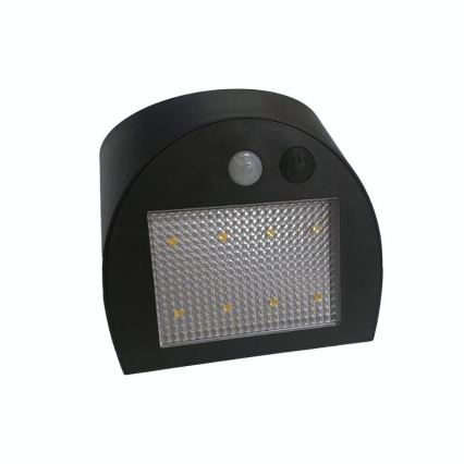 LED solcelle-væglampe med sensor LED/3W/3,7V 3000/4000K 1200 mAh IP54 sort