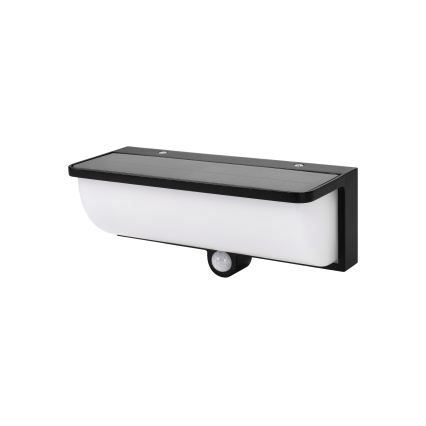LED solcelle væglampe med bevægelses- og skumringssensor LED/3W/3,7V IP54 1500 mAh sort