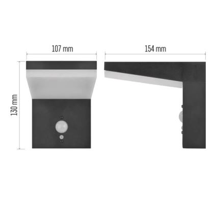 LED solcelle væglampe med sensor LED/4,4W/3,7V 2200 mAh IP44