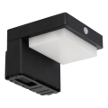 LED solcelle-væglampe med sensor LED/5W/3,7V 2000 mAh IP44 sort