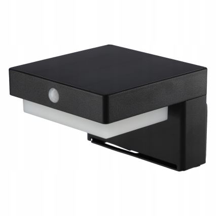 LED solcelle-væglampe med sensor LED/5W/3,7V 2000 mAh IP44 sort