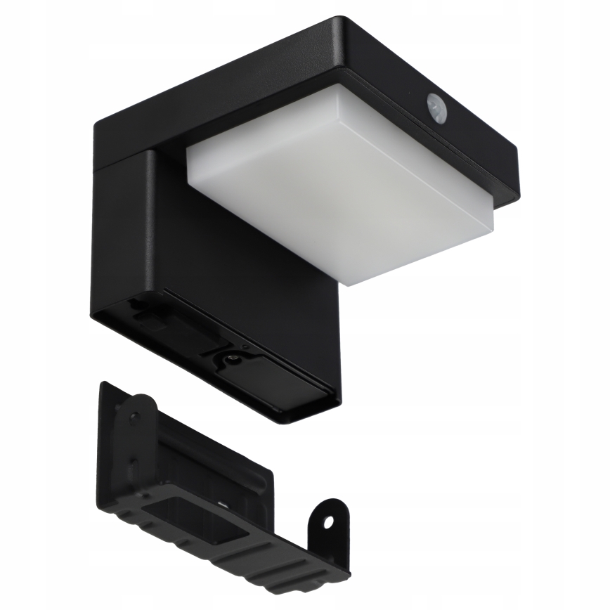 LED solcelle-væglampe med sensor LED/5W/3,7V 2000 mAh IP44 sort