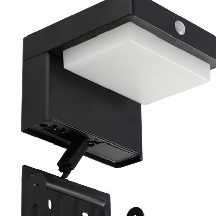 LED solcelle-væglampe med sensor LED/5W/3,7V 2000 mAh IP44 sort