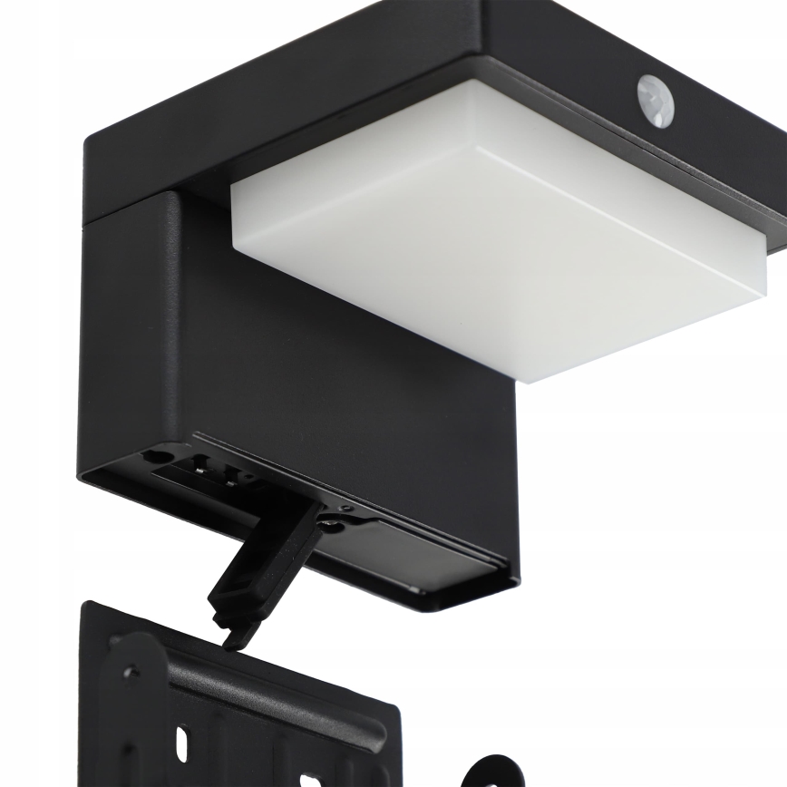 LED solcelle-væglampe med sensor LED/5W/3,7V 2000 mAh IP44 sort